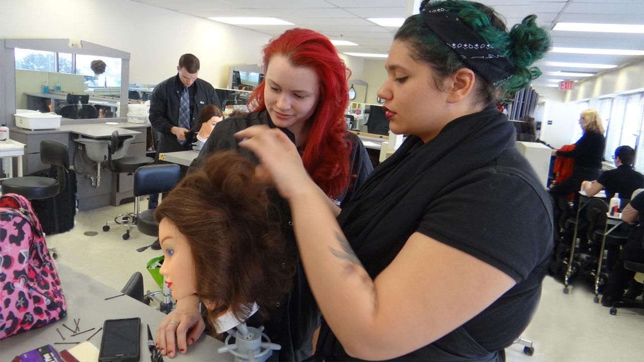 cosmetology hair styling practice