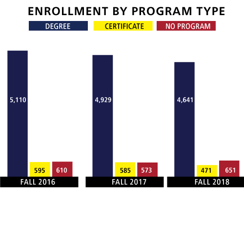 graph annual enrollment by program type