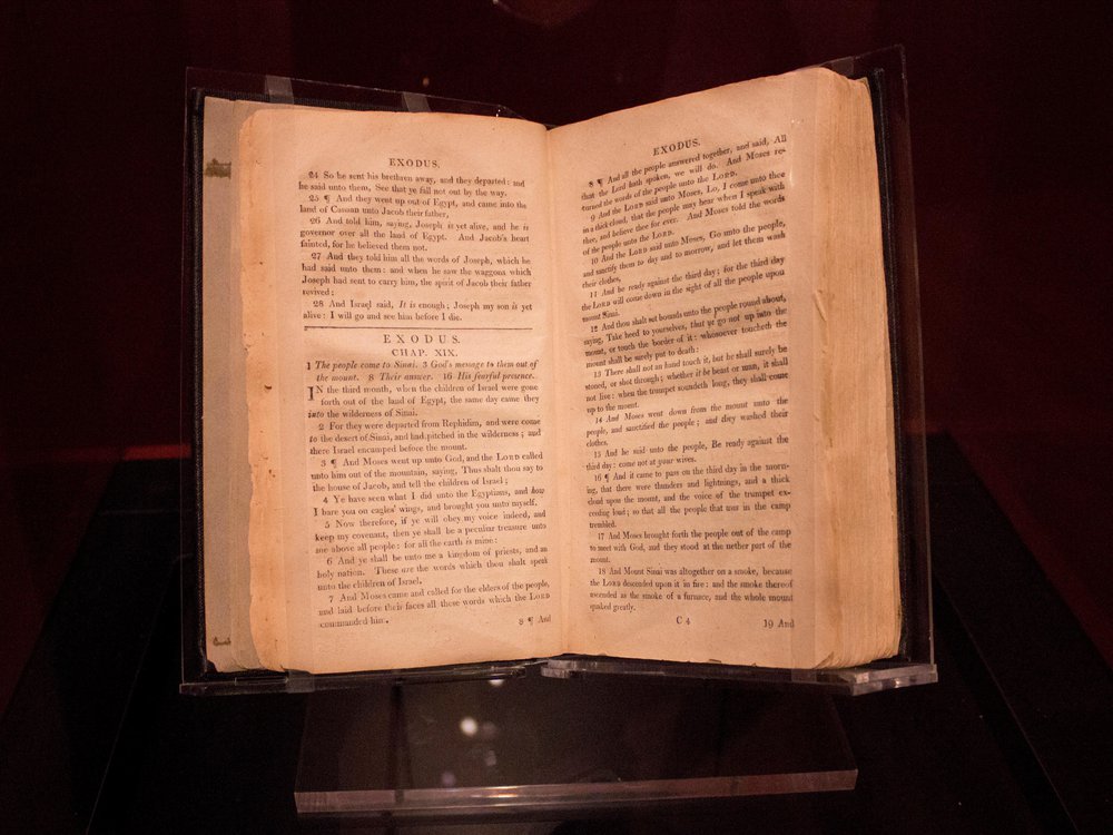Old bible on stand