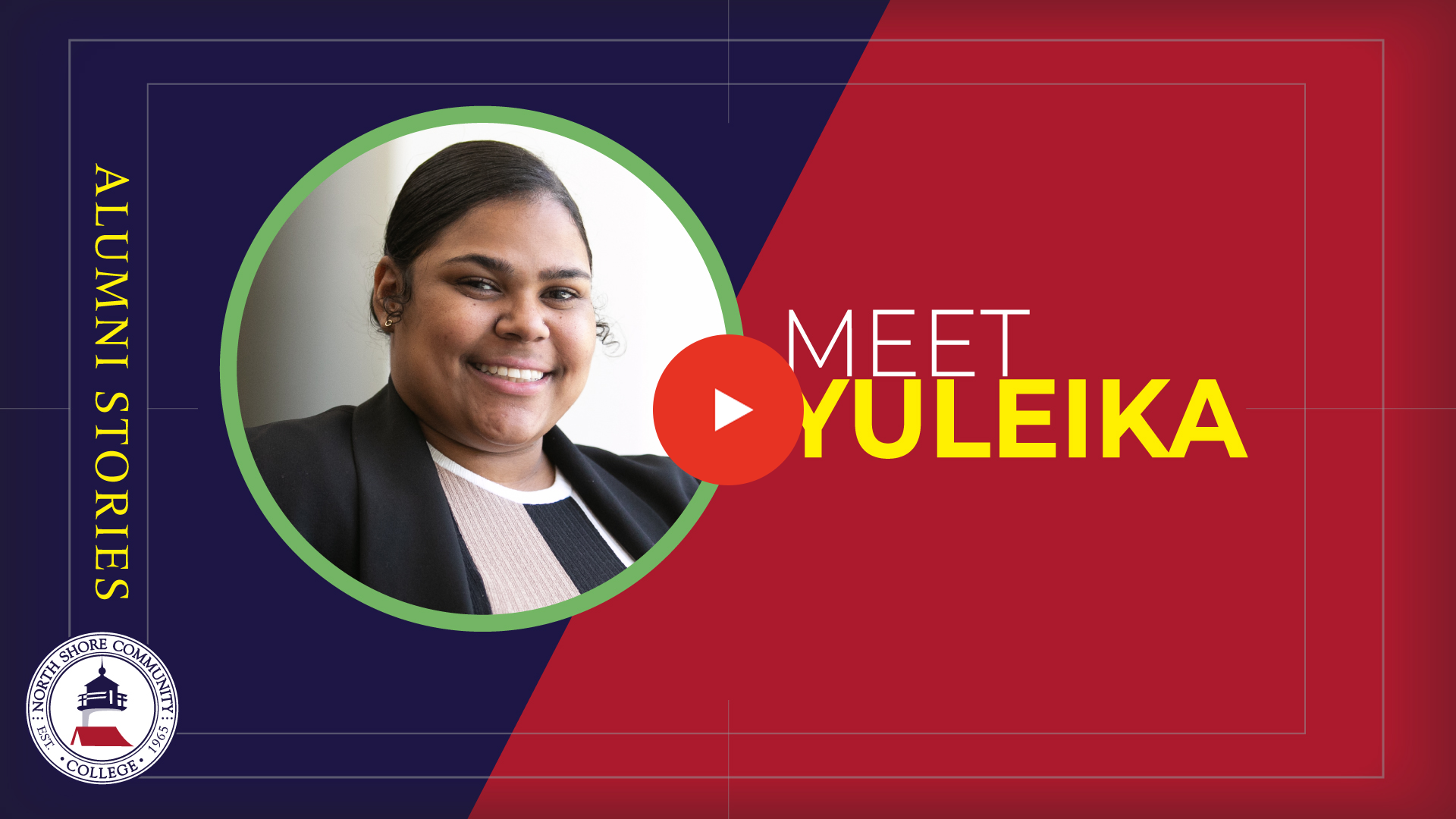 Imagen fija del video testimonial de la alumna graduada de NSCC Yuleika Lluveres