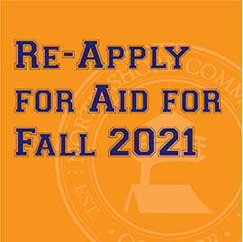 Re-apply for financial aid for Fall 2021