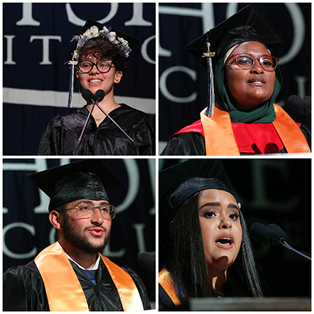 four 2022 student speakers, deleon, mohamed, fernandez, hoxhaj