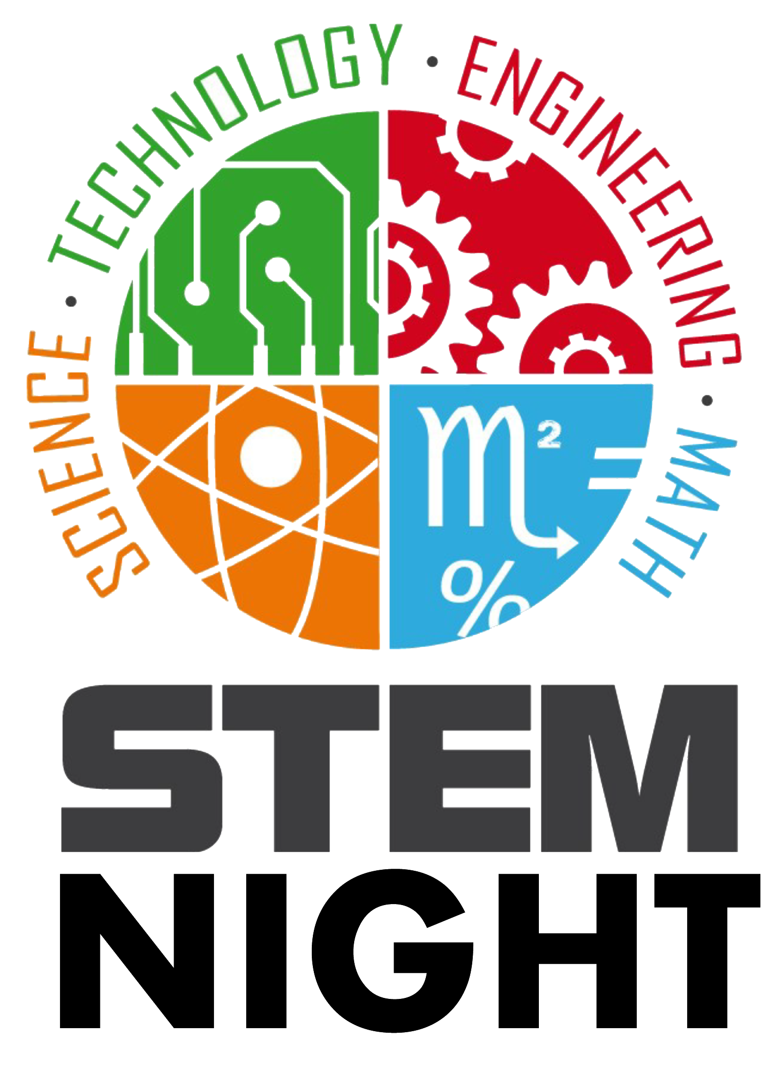 stem night graphic with stem icons