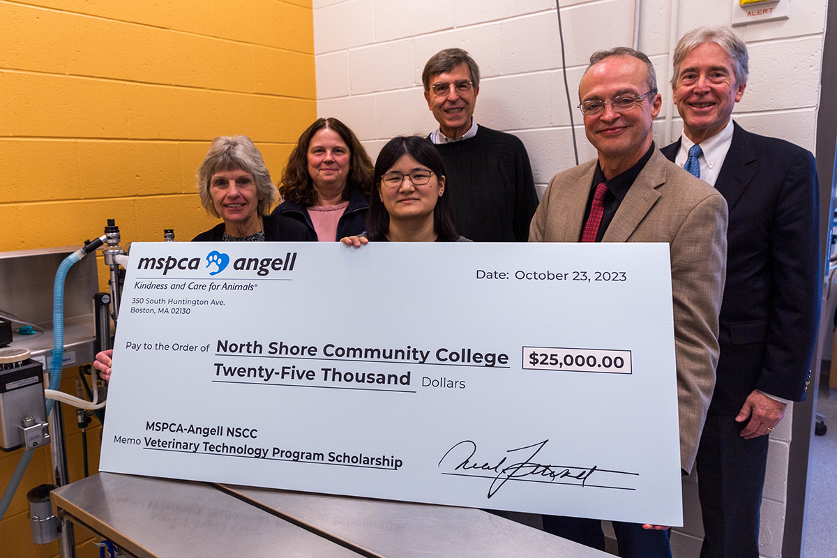 mspca big check with representatives from mspca and nscc