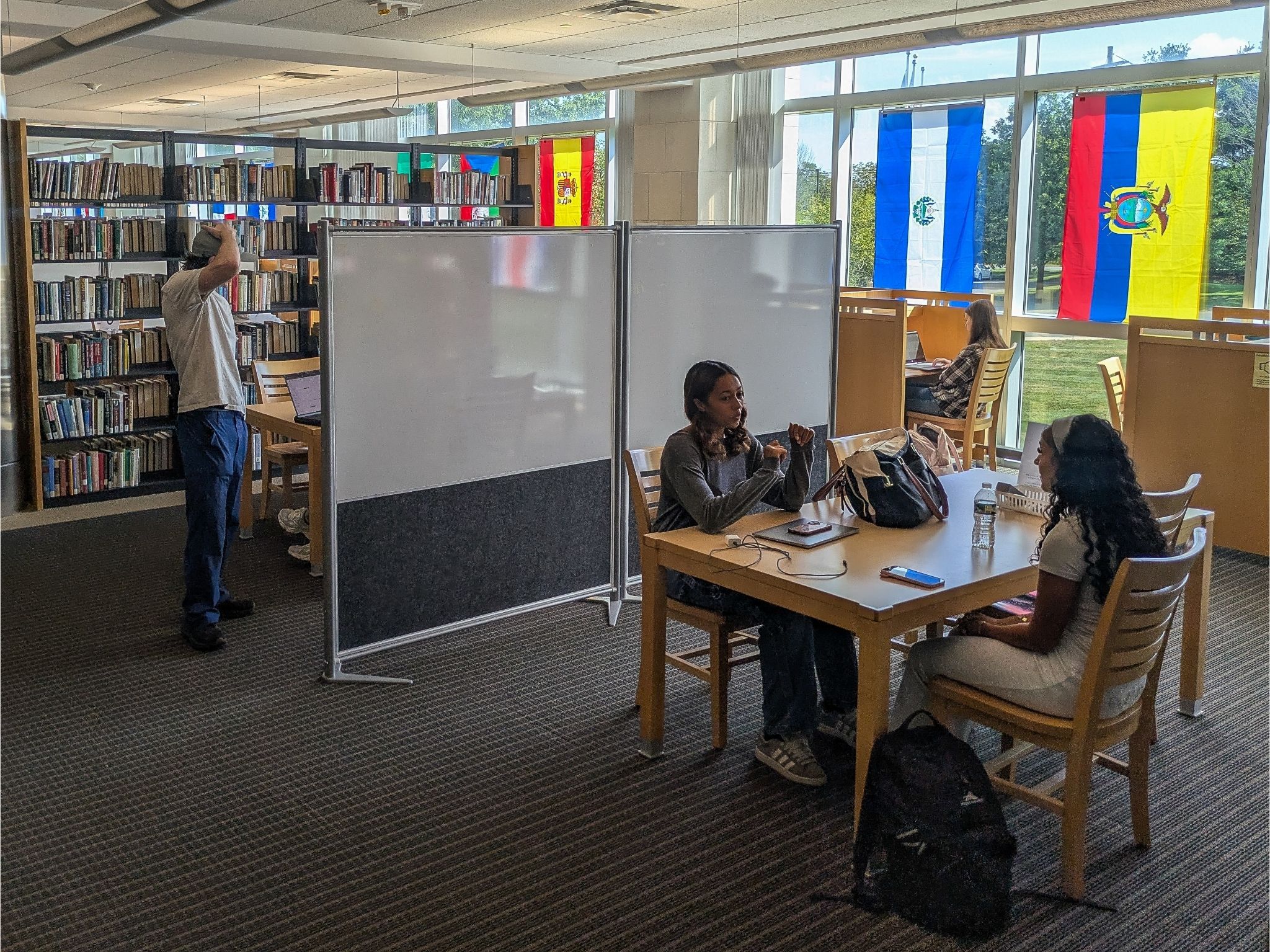 Students studying together in the Danvers library