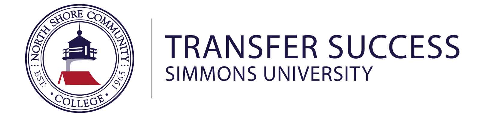 The NSCC logo and text that reads "transfer success Simmons University"