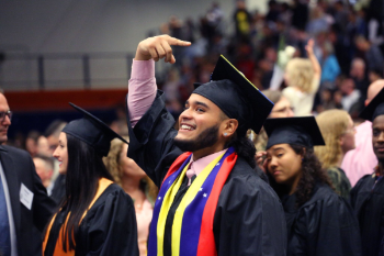 Male student at commencement