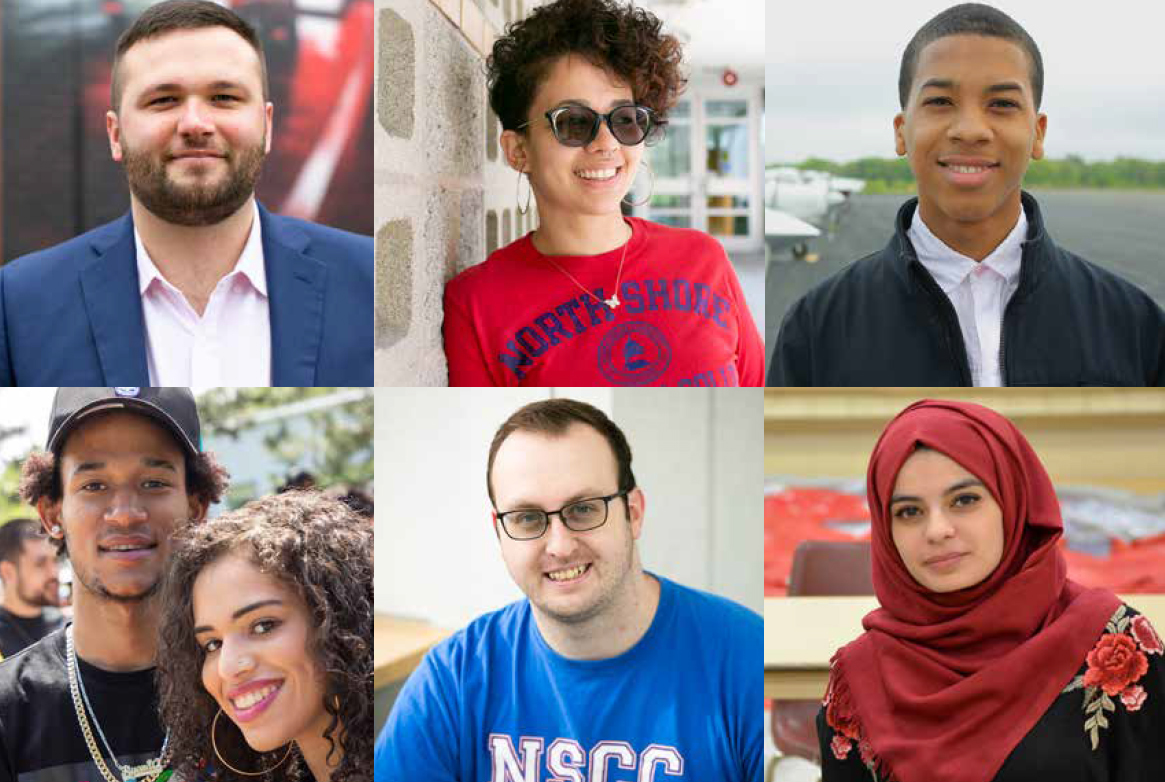 grid of six photos of diverse students and alumni